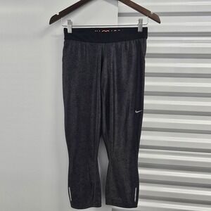 Nike Dri-FIT Just Do It Women's M Cropped Leggings Gray Running Yoga Pants